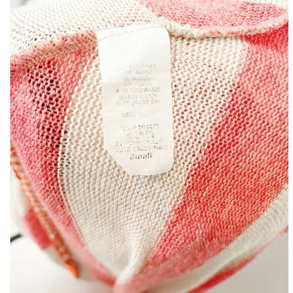 Blu Pepper Orange & Beige Sleeveless Scoop Neck Striped Tunic Sweater Size Small - Picture 5 of 7